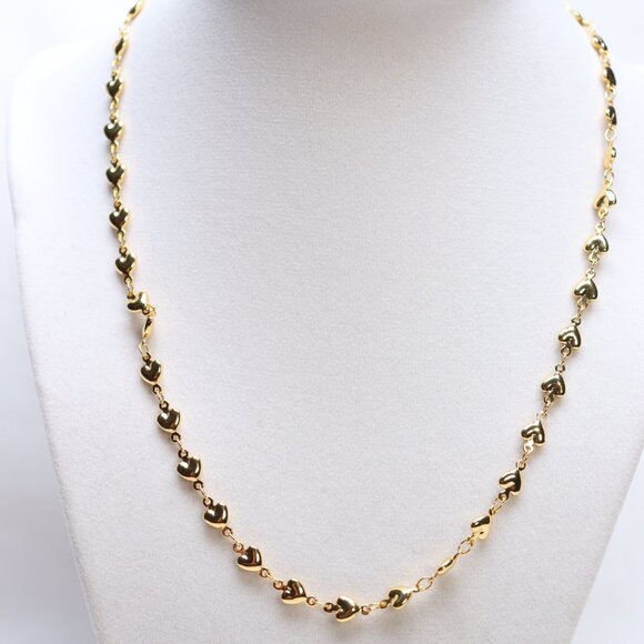 Crystal Haze Gold Tone Habibi Heart Chain Necklace $150 NWOT - Picture 1 of 4